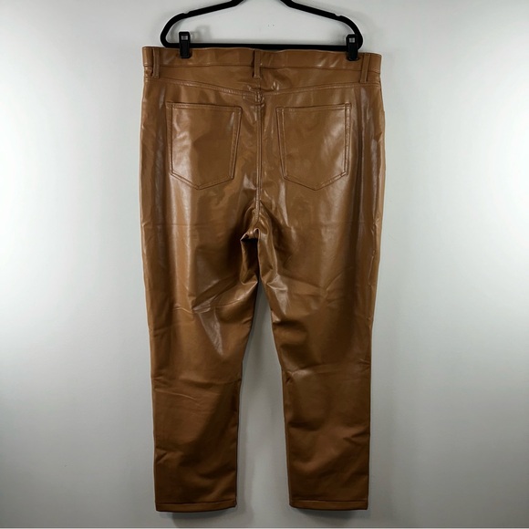 Abercrombie & Fitch The 90s Straight Ultra High Rise Faux Leather Pants Size 20R - Picture 5 of 11